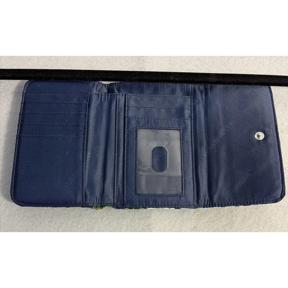 Vera Bradley  Trifold Wallet  Quilted Fabric Blue Green Summer Casual